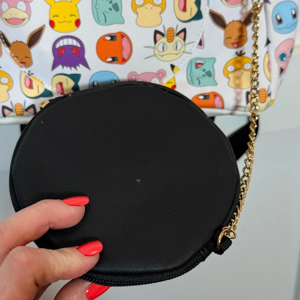 Pokemon Mini Backpack Kids Small White All Over Print Pokeball Coin Purse 2555
